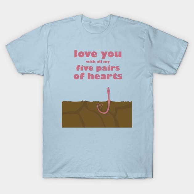 earthworm in love T-Shirt by uncutcreations